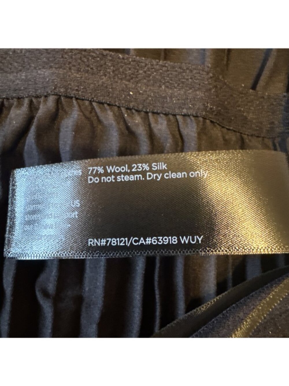 Eileen Fisher Size 2X Silk Wool Pleated Pull On Maxi Skirt Black NIP NEW $328 - Picture 6 of 9